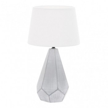 Distribuidor - Lâmpadas Diversas | Sobre Mesas Decoração | SOBREMESA CERAMICA IBI 1XE27 ZINC PANTALLA BLANCA 43X24,8X24,8 CM Ref: 160271028